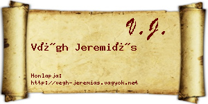 Végh Jeremiás névjegykártya